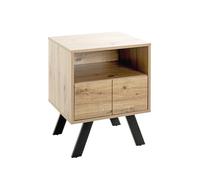 HAKU Möbel Consola roble claro, negro, MDF, Metal - Dim.: An 45 x Al 60 x P 40 cm, Estilo: Moderno
