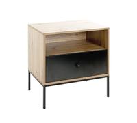 HAKU Möbel Consola roble claro, negro, MDF, Metal - Dim.: An 55 x Al 60 x P 42 cm, Estilo: Moderno