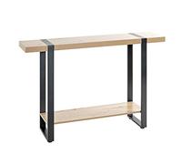 HAKU Möbel Consola roble claro, negro, Metal, Aglomerado - Dim.: An 120 x Al 82 x P 30 cm, Estilo: Moderno