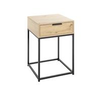 HAKU Möbel Consola roble claro, negro, Metal, Aglomerado - Dim.: An 40 x Al 60 x P 40 cm, Estilo: Moderno
