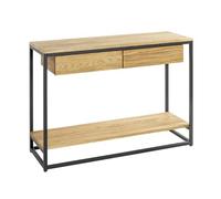 HAKU Möbel Consola roble, negro, Madera maciza, metal - Dim.: AN 100 cm x AL 75 cm x P 35 cm, Estilo: Moderno