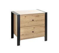 HAKU Möbel Consola roble, negro, MDF, metal - Dim.: AN 60 cm x AL 60 cm x P 42 cm, Estilo: Moderno