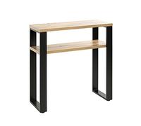 HAKU Möbel Consola roble, negro, MDF, metal - Dim.: AN 70 cm x AL 75 cm x P 28 cm, Estilo: Moderno