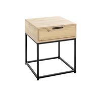 HAKU Möbel Consola roble, negro, Metal, aglomerado - Dim.: AN 40 cm x AL 50 cm x P 40 cm, Estilo: Moderno