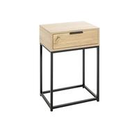 HAKU Möbel Consola roble, negro, Metal, aglomerado - Dim.: AN 40 cm x AL 60 cm x P 28 cm, Estilo: Moderno