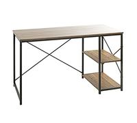 HAKU Möbel Escritorio roble, negro, Metal, aglomerado - Dim.: AN 120 cm x AL 74 cm x P 60 cm, Estilo: Moderno