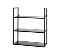 HAKU Möbel Estante de Pared Negro, Metal, Metal - Dim.: AN 50 cm x AL 58 cm x P 20 cm, Estilo: Moderno