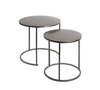 HAKU Möbel Juego de 2 mesas auxiliares para Muebles, Antracita, Metal, Dimensiones 43/48 x Ø 40/50 cm, Estilo Urban Collective