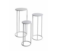 HAKU Möbel Juego de 3 pilares de Flores coolgrey, Metal - Dim.: Al 50/60/70 x Ø 20/25/30 cm, Estilo: Moderno