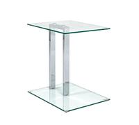 Haku Möbel Mesa Auxiliar Cromo, Metal, Cristal de Seguridad 8 mm - Dim.: AN 45 cm x AL 50 cm x P 35 cm, Estilo: Moderno