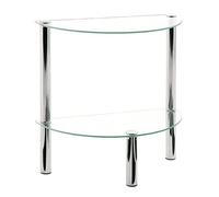 HAKU Möbel Mesa Auxiliar Cromo, Metal, Cristal de Seguridad - Dim.: AN 45 cm x AL 47 cm x P 22 cm, Estilo: Moderno