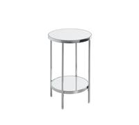 HAKU Möbel Mesa auxiliar cromo, Metal, espejo 5 mm - Dim.: AL 46 cm x diámetro 28 cm, Estilo: Art Déco