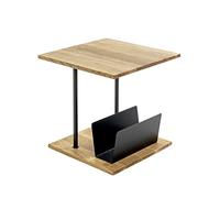 HAKU Möbel Mesa auxiliar de roble, negro, madera maciza, metal. Dimensiones: 45 x 45 x 45 cm. Estilo: moderno