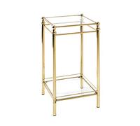 HAKU Möbel Mesa Auxiliar latonado, Metal, Cristal de Seguridad - Dim.: AN 40 cm x AL 73 cm x P 40 cm, Estilo: Contemporáneo