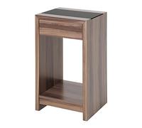 HAKU Möbel Mesa auxiliar nogal, MDF, cristal de seguridad - Dim.: AN 42 cm x AL 74 cm x P 40 cm, Estilo: Moderno