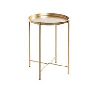 HAKU Möbel Mesa Auxiliar Oro, Metal, Metal - Dim.: AL 50 cm x diámetro 39 cm, Estilo: Art Déco