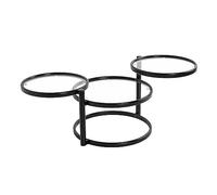 HAKU Möbel Mesa de café negro, Metal, cristal de seguridad - Dim.: AN 58-140 cm x AL 43 cm x P 50 cm, Estilo: Moderno