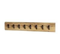 HAKU Möbel Perchero de pared acacia, negro, Madera maciza, metal - Dim.: AN 90 cm x AL 15 cm x P 9 cm, Estilo: Colectivo Urbano