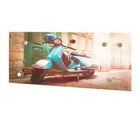 HAKU Möbel Perchero de pared acero inoxidable, motivo, Metal, cristal de seguridad - Dim.: AN 70 cm x AL 30 cm x P 5 cm, Estilo: Moderno