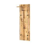 HAKU Möbel Perchero de pared roble aceitado, negro, Madera maciza, metal - Dim.: AN 30 cm x AL 100 cm x P 20 cm, Estilo: Moderno