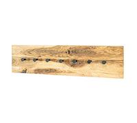 HAKU Möbel Perchero de pared roble aceitado, negro, Madera maciza, metal - Dim.: AN 80 cm x AL 20 cm x P 6 cm, Estilo: Moderno
