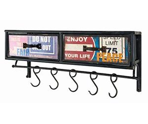 HAKU Möbel Perchero de pared vintage, metal, metal - Dim.: AN 77 cm x AL 34 cm x P 24 cm, Estilo: Industrial