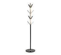 HAKU Möbel Perchero para muebles, natural, negro, mármol, madera maciza, metal, dimensiones 179 x Ø 37 cm, estilo moderno