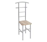 HAKU Möbel aparcacoches Aluminio, Roble San Remo, MDF, Metal - Dim.: AN 46 cm x AL 109 cm x P 46 cm, Estilo: Moderno