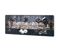 HAKU Perchero de pared acero inoxidable, motivo, Acero inoxidable, MDF - Dim.: AN 50 cm x AL 20 cm x P 5 cm, Estilo: Moderno