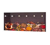 HAKU Perchero de pared acero inoxidable, motivo, Metal, cristal de seguridad - Dim.: AN 70 cm x AL 30 cm x P 5 cm, Estilo: Moderno