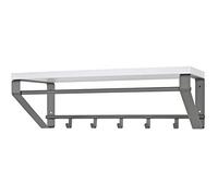 HAKU Möbel Perchero de pared antracita, blanco, MDF, metal - Dim.: AN 70 cm x AL 23 cm x P 30 cm, Estilo: Moderno