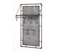 HAKU Möbel Perchero de pared antracita, metal, metal - Dim.: AN 60 cm x AL 120 cm x P 35 cm, Estilo: Industrial