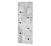 HAKU Möbel Perchero de pared aspecto hormigón, cromo, MDF, metal - Dim.: AN 80 cm x AL 30 cm x P 6 cm, Estilo: Moderno