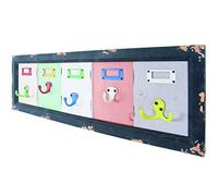 HAKU Perchero de pared colorido, vintage, Madera maciza, metal - Dim.: AN 66 cm x AL 21 cm x P 5 cm, Estilo: Industrial