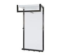 HAKU Perchero de pared con estante perchero de recibidor riel de ganchos de metal cromado oscuro en antracita, con 6 pomos y barra para ropa, Medidas: An 40 x Al 80 x Pr 30 cm, Estilo: moderno