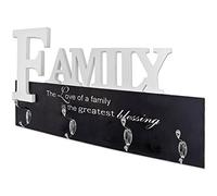 HAKU Möbel Perchero de pared cromo, blanco, MDF - Dim.: AN 50 cm x AL 29 cm x P 7 cm, Estilo: Moderno