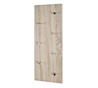 HAKU Perchero de pared cromo, roble claro, MDF, metal - Dim.: AN 80 cm x AL 30 cm x P 6 cm, Estilo: Moderno