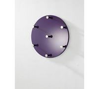 HAKU Perchero de pared mora cromo MDF metal riel de ganchos redondo con 7 ganchos Pr 5 cm x Ø 35 cm Estilo: Modern