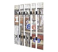 HAKU Perchero de pared motivo, vintage, MDF, metal - Dim.: AN 65 cm x AL 100 cm x P 9 cm, Estilo: Industrial