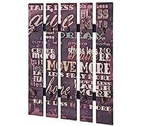 HAKU Perchero de pared motivo, vintage, MDF, metal - Dim.: AN 70 cm x AL 100 cm x P 9 cm, Estilo: Industrial