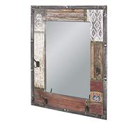 HAKU Perchero de Pared Motivo, Vintage, MDF, Metal, Espejo - Dim.: AN 55 cm x AL 75 cm x P 8 cm, Estilo: Industrial