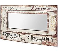 HAKU Perchero de pared motivo, vintage, MDF, metal, espejo - Dim.: AN 80 cm x AL 52 cm x P 10 cm, Estilo: Industrial