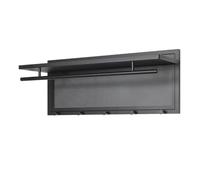 HAKU Perchero de Pared Muebles, Negro, Metal, Dimensiones: 75 cm de Ancho x 30 cm de Alto x 26 cm de Profundidad, Estilo: Moderno