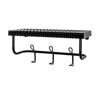 HAKU Perchero de Pared Negro, Metal, Metal - Dim.: AN 42 cm x AL 19 cm x P 16 cm, Estilo: Moderno