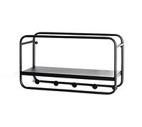 HAKU Perchero de pared negro, metal, metal - Dim.: AN 45 cm x AL 25 cm x P 15 cm, Estilo: Moderno
