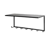 HAKU Perchero de pared negro, metal, metal - Dim.: AN 60 cm x AL 25 cm x P 25 cm, Estilo: Moderno