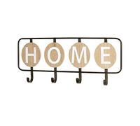 HAKU Perchero de Pared Roble, Negro, MDF, Metal - Dim.: AN 50 cm x AL 22 cm x P 5 cm, Estilo: Industrial