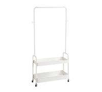 HAKU Perchero enrollable para muebles, blanco, metal, tubo de acero, dimensiones 85 x 155 x 31 cm, ancho x alto x profundidad, estilo moderno