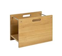 HAKU Portaperiódicos de madera maciza de haya con asas, porta-periódicos portátil, cesta para revistas de madera - Dimensiones: An 40 x Al 30 x Pr 25 cm, Estilo: Moderno