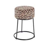 HAKU Taburete Motivo, negro, MDF, metal, tejido textil - Dim.: AL 46 cm x diámetro 30 cm, Estilo: Art Déco